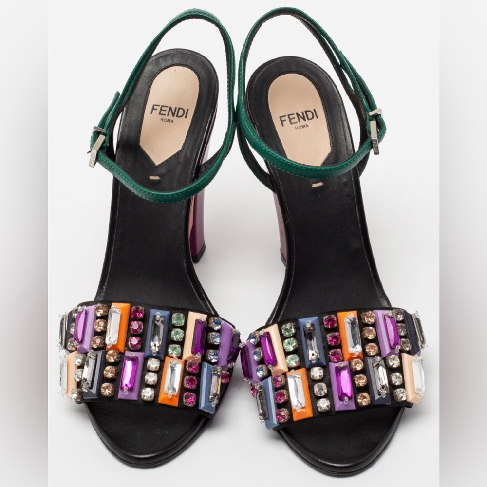 Fendi Fantasia Multicolor Crystal Embellished Sandals - Size 38.5 - never worn!!